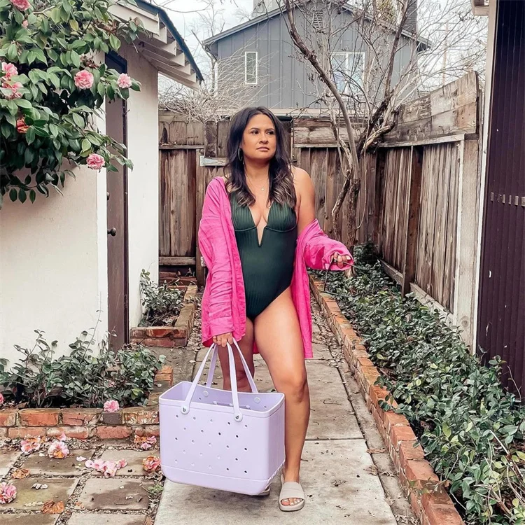 Hot Popular Waterproof Eva Tote XL Large Shopping Basket Bags Beach Silicone Nurse Eco Jelly Candy Lady Bogg Bag