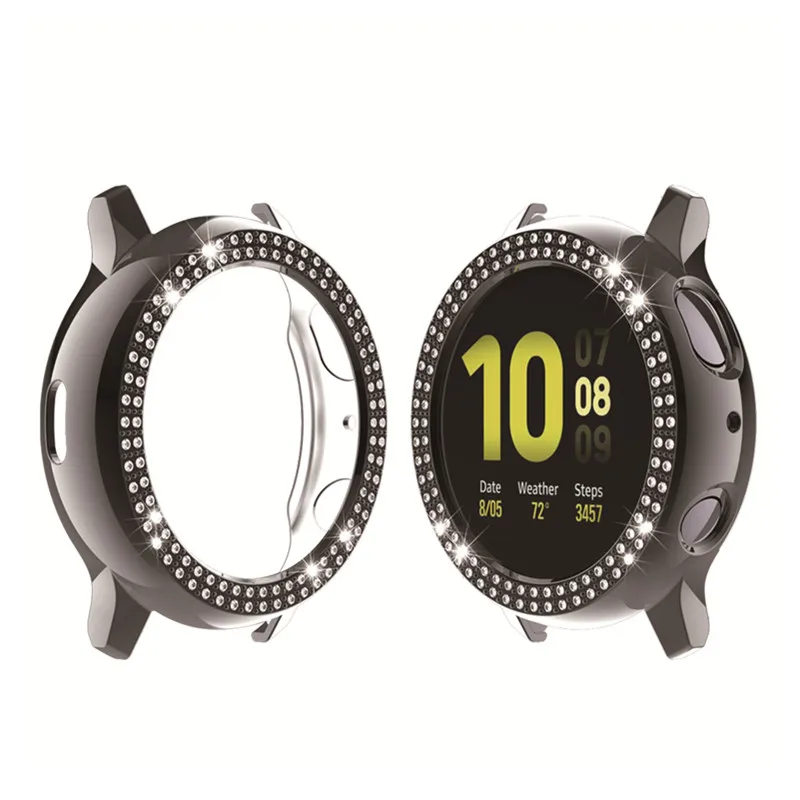 
case for Samsung Galaxy Watch Active 2 Case Bling 40mm 44mm, Women Girl Jewelry Crystal Diamond Watch Bezel Bumper Protector Shi 