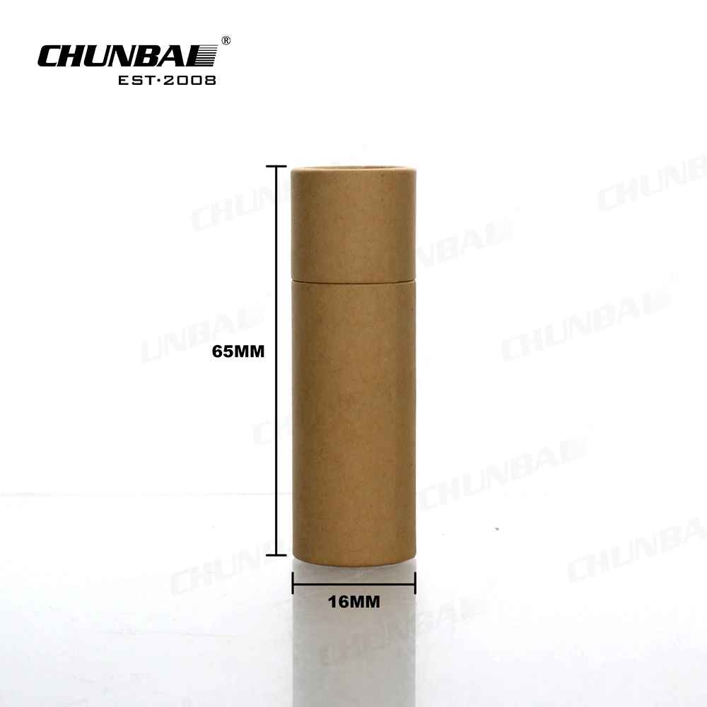 Private Label Customized Chapstick Eco Friendly Biodegradable Empty Paperboard 1/3 Mini Kraft Paper Twist Up Lip Balm Tubes