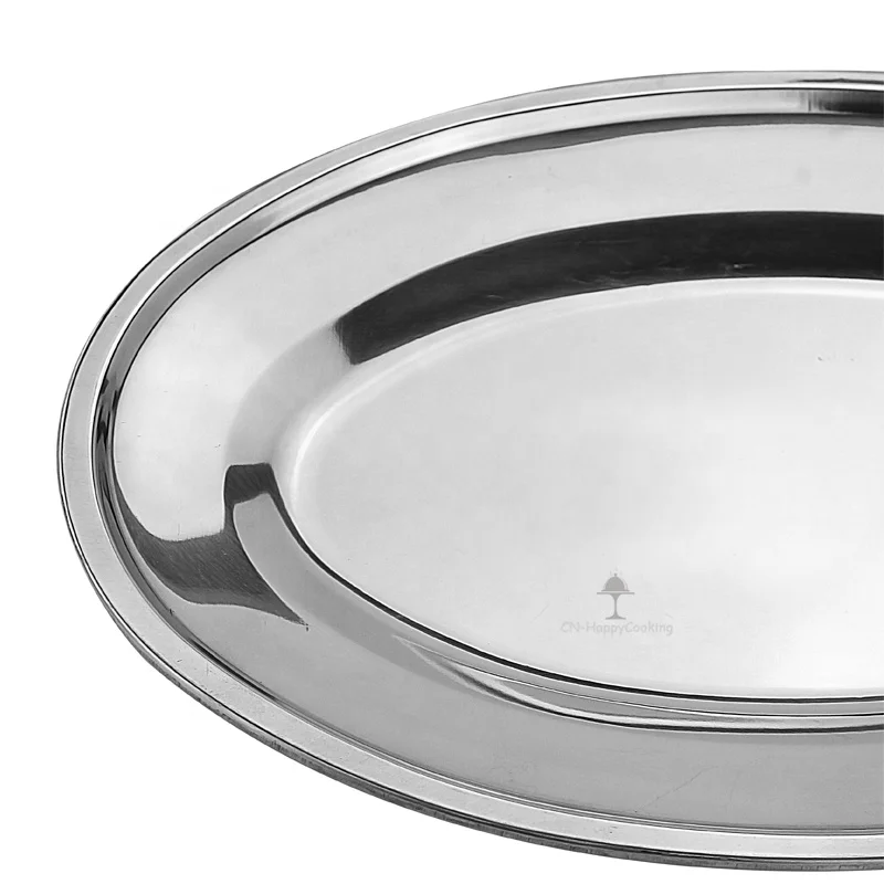 Factory direct customizable stainless steel oval serving tray