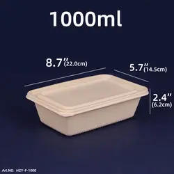 YIAN Cornstarch Food Container 100 Biodegradable Eco-friendly Meal Fresh Fruit Prep Kitchen Storage Box Home Organizer HZY-F-100