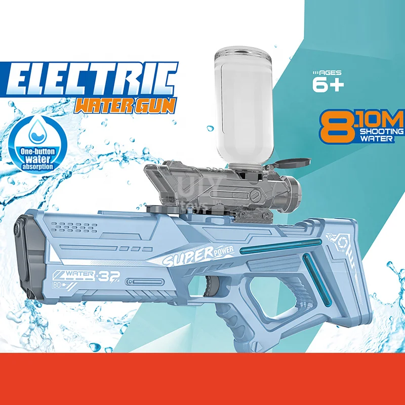 350ML water bottle electric high speed continuous automatic water suction toy water gun  Best Summer Beach Toys