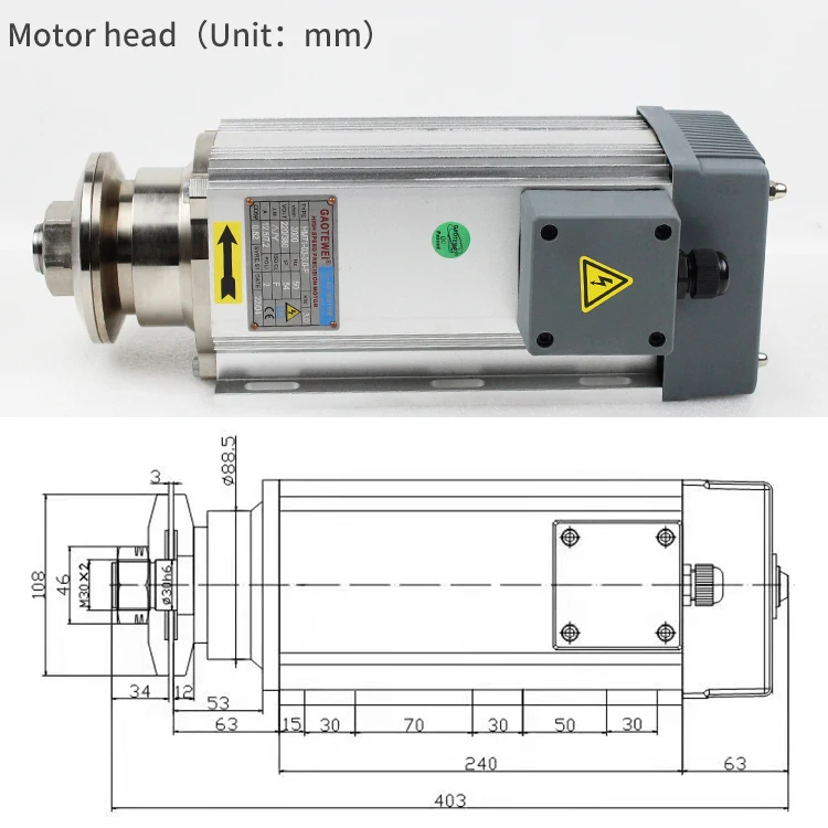 3.0kw 3kw 3000rpm AC Cutting Motor Air-cooled Grinding High Torque CNC Milling Machine Tool