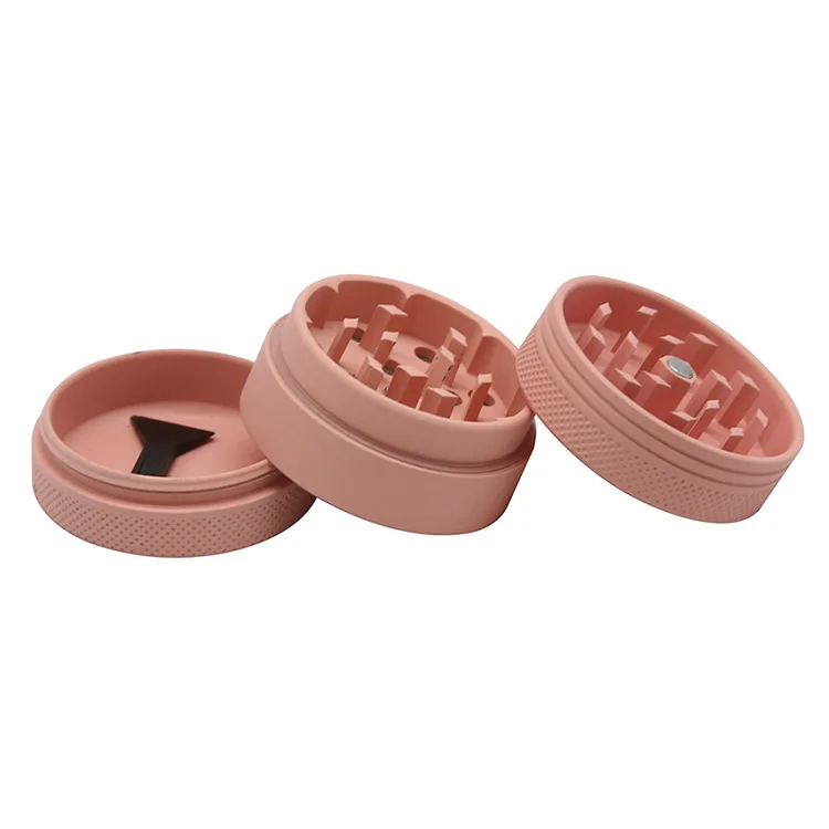 2021 новый алюминиевый 40 мм Диаметр три слоя резиновая краска металлическая сигарета точильщик табака оптовая продажа точильщиков набор для курения