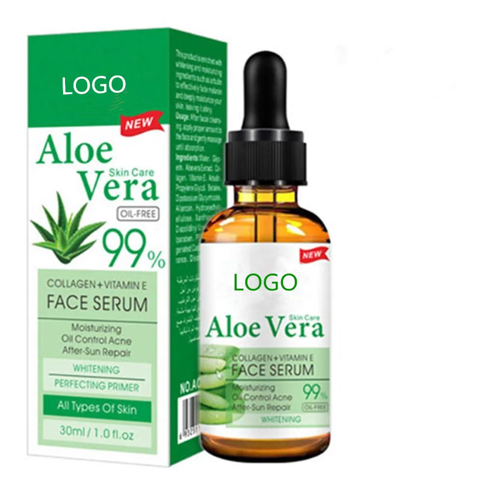 Private Label 99% Aloe Vera Carrot Snail and Eggs Whitening Face Serum Set with Vitamin E and Collagen