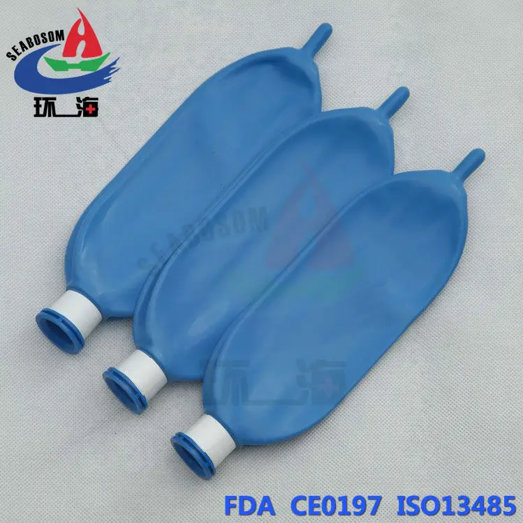 3L blue disposable Medical Latex Breathing Bag CE ISO13485