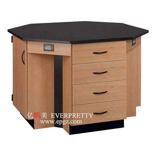 Hot Sale Chemical Physical Biology Lab Workstation Furniture Hexagon biology Bench Epoxy Resin Work Bench