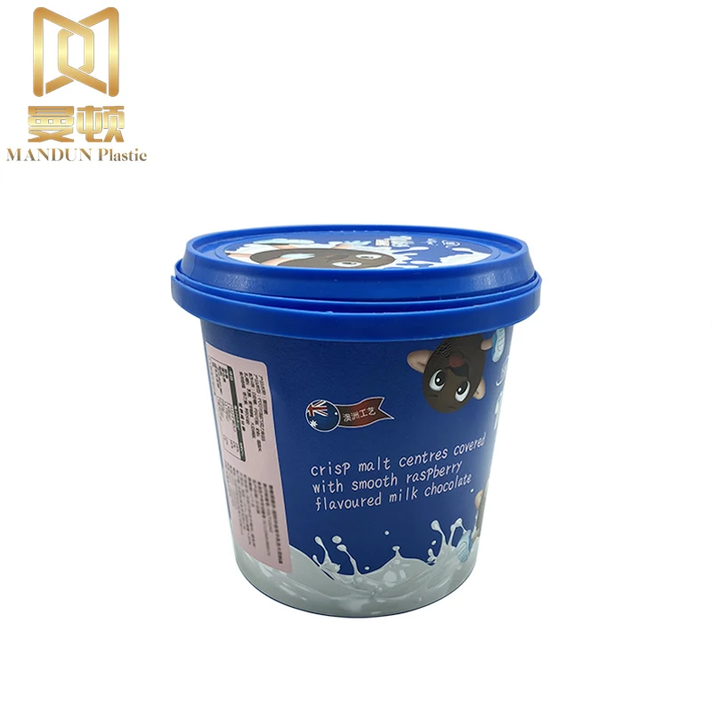 1.2L IML Customized Printing Container Chocolate snacks candy popcorn cookie bucket container