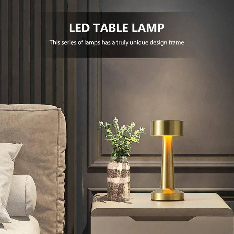 Bar Restaurant Metal Table Lamp Touch Rechargeable Desktop Night Light Nordic Metal Retro Decorative Lamp Led Table Lamps