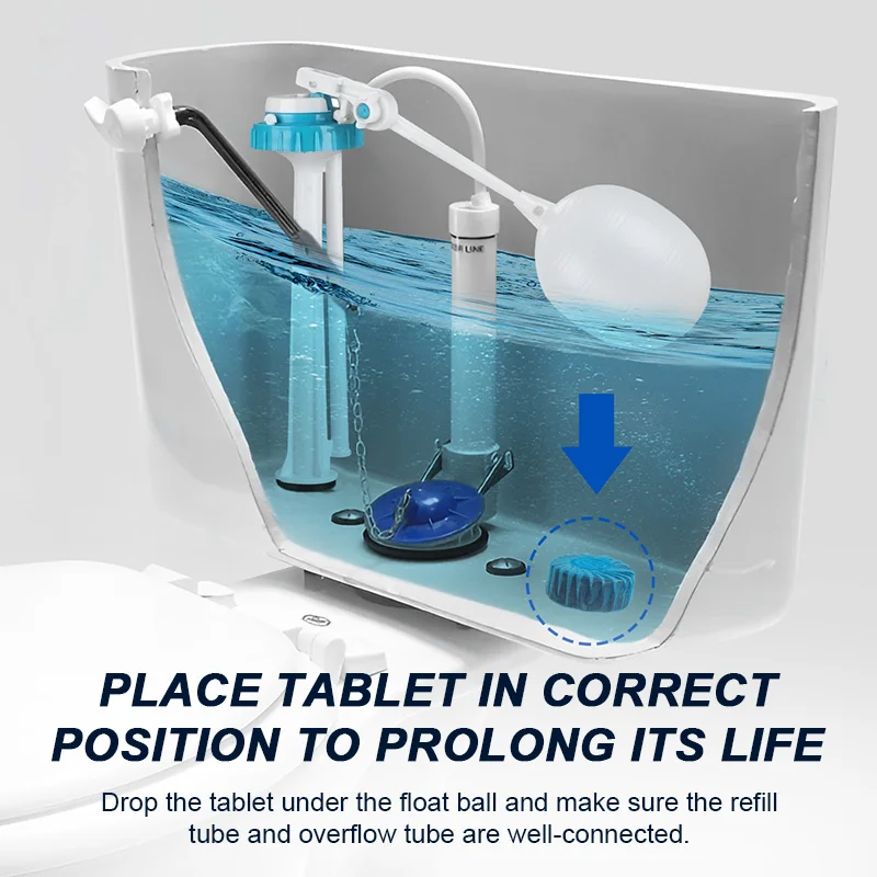 30 Days 50G Solid Automatic Deodorizer Disposable Toilet Cleaning Blue Flush Toilet Bowl Cleaner Blocks