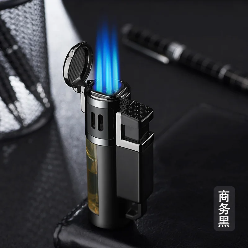 Cigar Gas Lighter Jet Butane Metal Windproof Lighter Cigarette Accessories