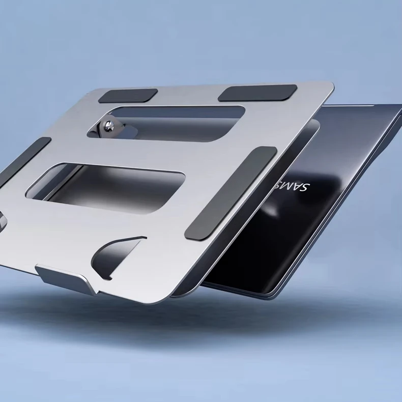 OEM/ODM Factory Aluminium Alloy  Portable Laptop Stand Stable Folding Height Adjustable Laptop Riser Desktop Laptop Holder