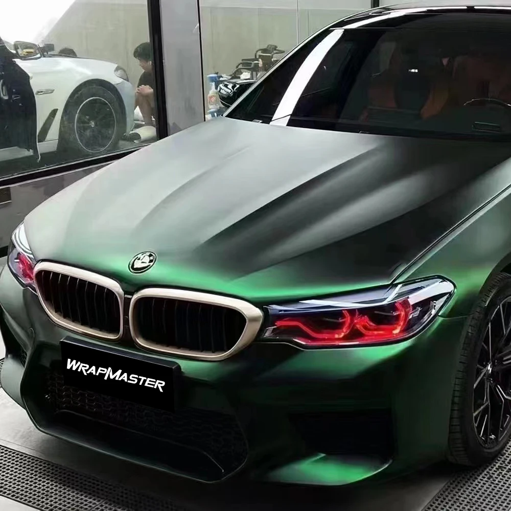 TSAUTOP 1.52*18m ROHS PET Metallic Venom Green Super Chrome car wrap near me vehicle vinyl wrap supplies