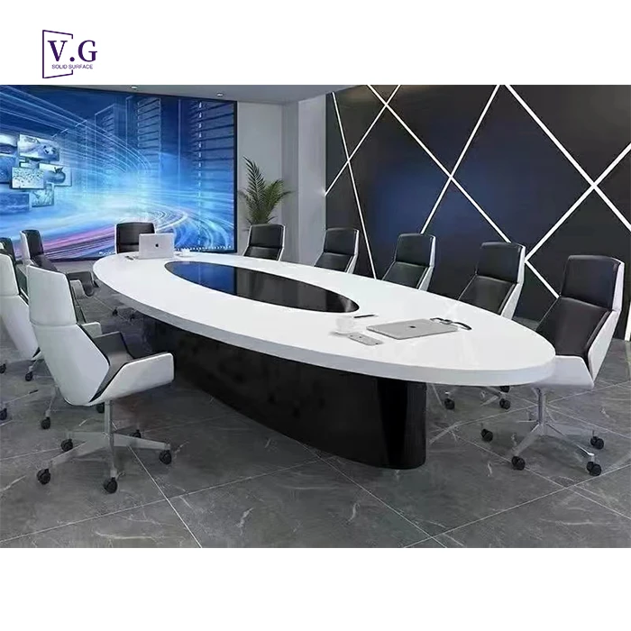 Customized 12inches Conference Table Round Shape Meeting Room Furniture Training Table