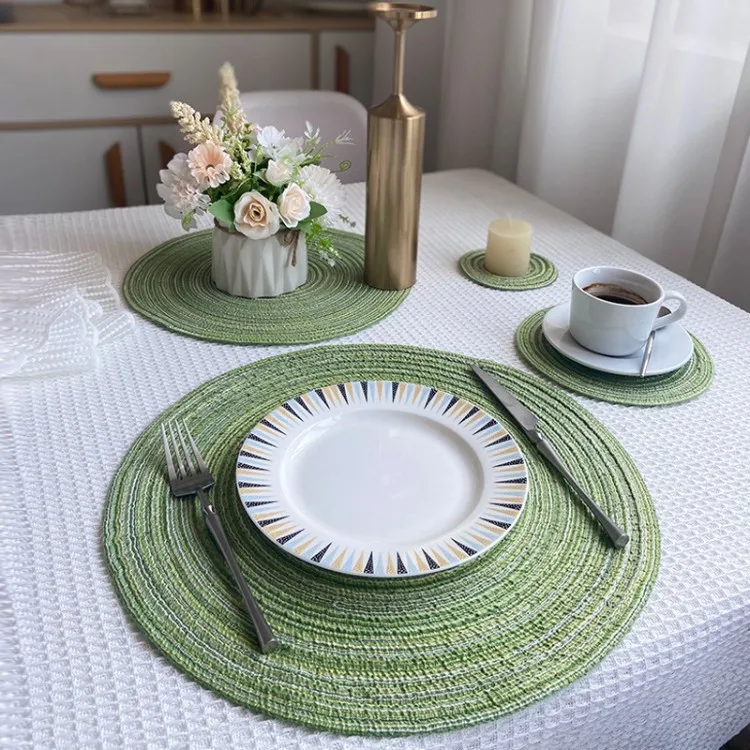 Handmade Natural Woven Straw Round Placemat Customized Table Plate Mat
