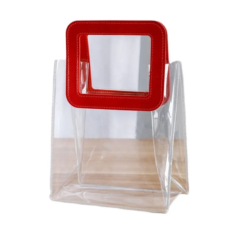 A mazon hot selling Large capacity pvc clear cosmetic makeup pouch bag Waterproof Transparent PVC designer bags