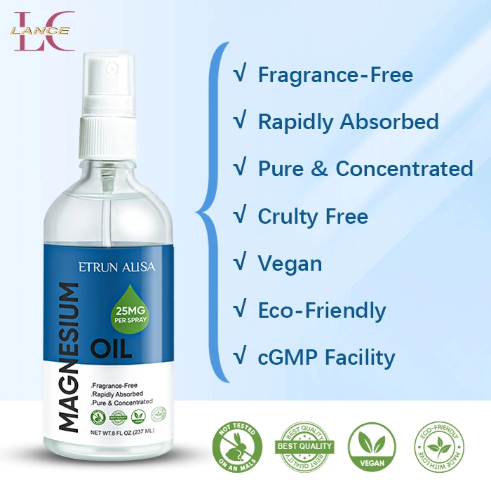 Lance Magnesium Oil Private Label Pure Organic High Effective Relax Improve Sleep Fast Absorption Therapy Magnesium Oil Spray