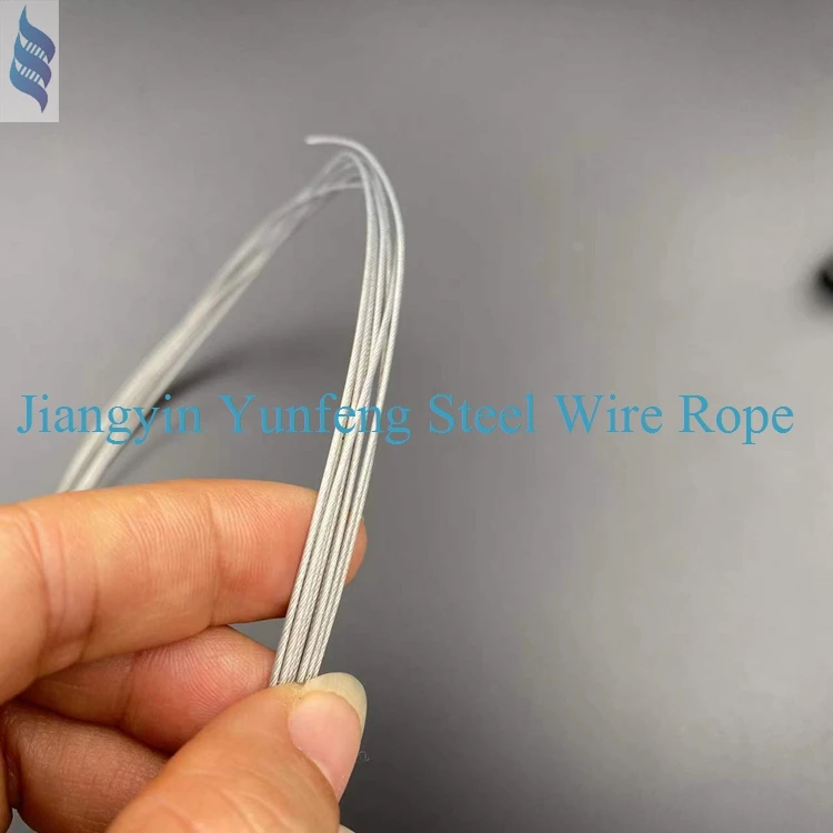 Clear Color With Nylon Coated SUS 304 Steel Wire Rope 7*7-0.6-0.8mm for the Manufacture of Fishing Leaders
