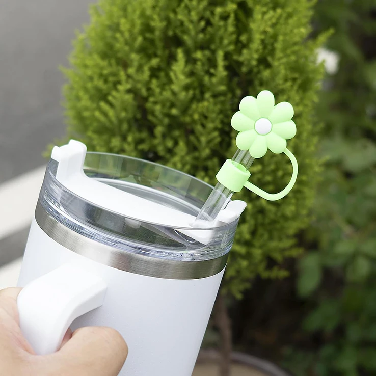 New Design Reusable Food Grade Cut Silicone Straw Tip Cover Cap Lids for Cup