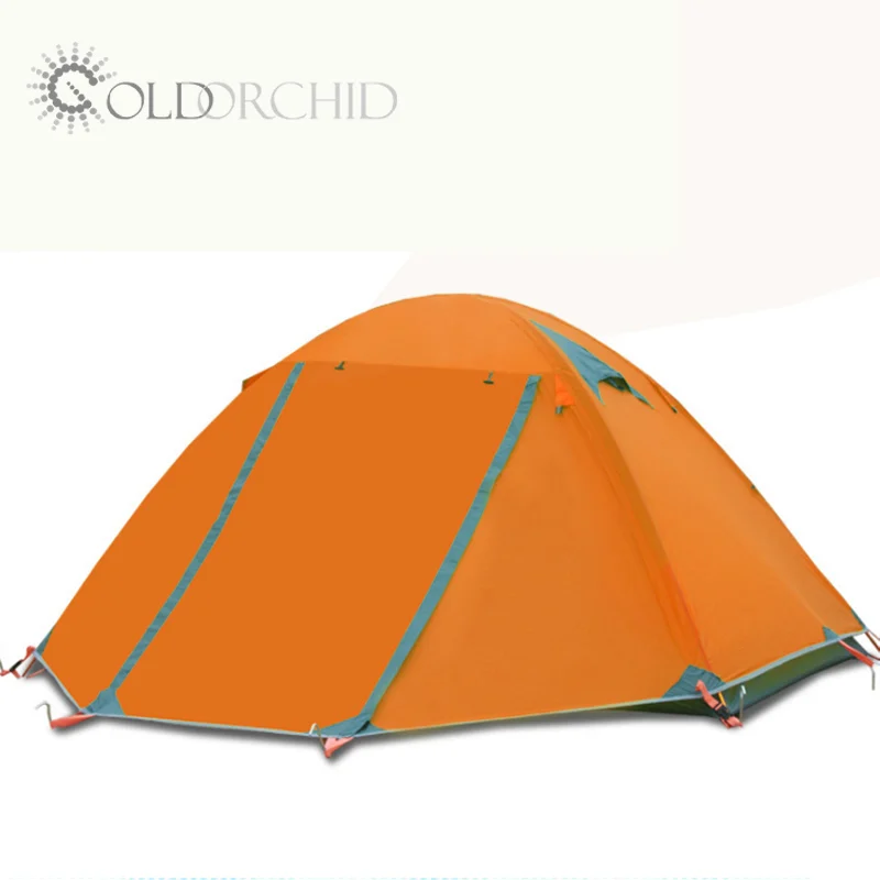 High quality double layers durable aluminum pole 3-4 people tendas tent for outdoor camping hiking travelling beach
