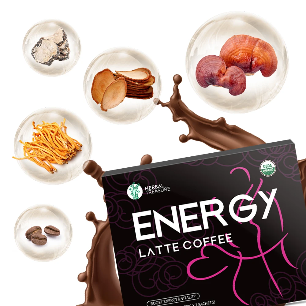 Medicinal Mushroom Coffee with Arabica Coffee Bean and Man Power Coffee Instant Drinks