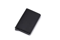 Amazon Hot Sale High Quality Crazy Horse Leather Minimalist Aluminum Case Credit Card Holder Wallet In Large Stock