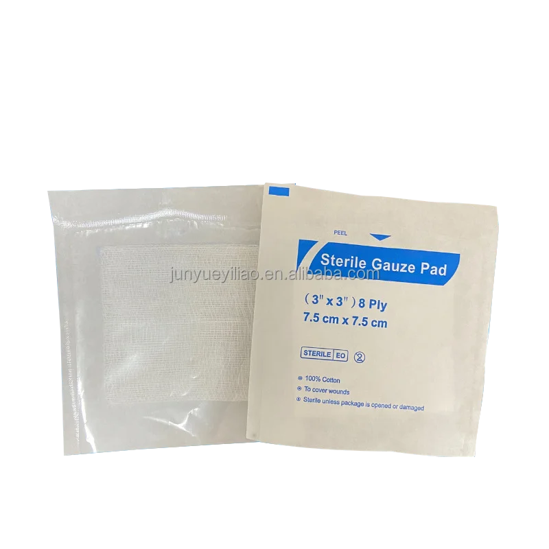 100% Cotton Absorbent Medical Gauze Pad 8 Ply Sterile Gauze Pads