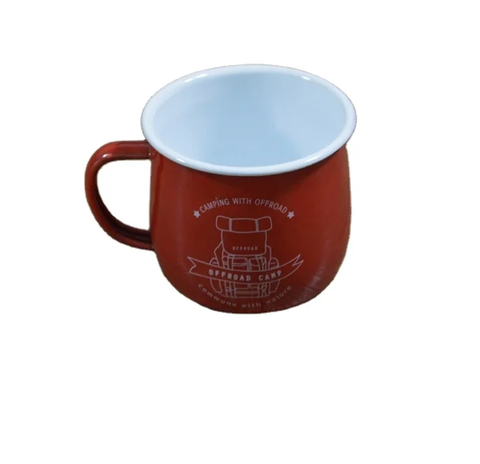8cm Enamel Belly Mug Coffee Mug,Travel Mug With Handle