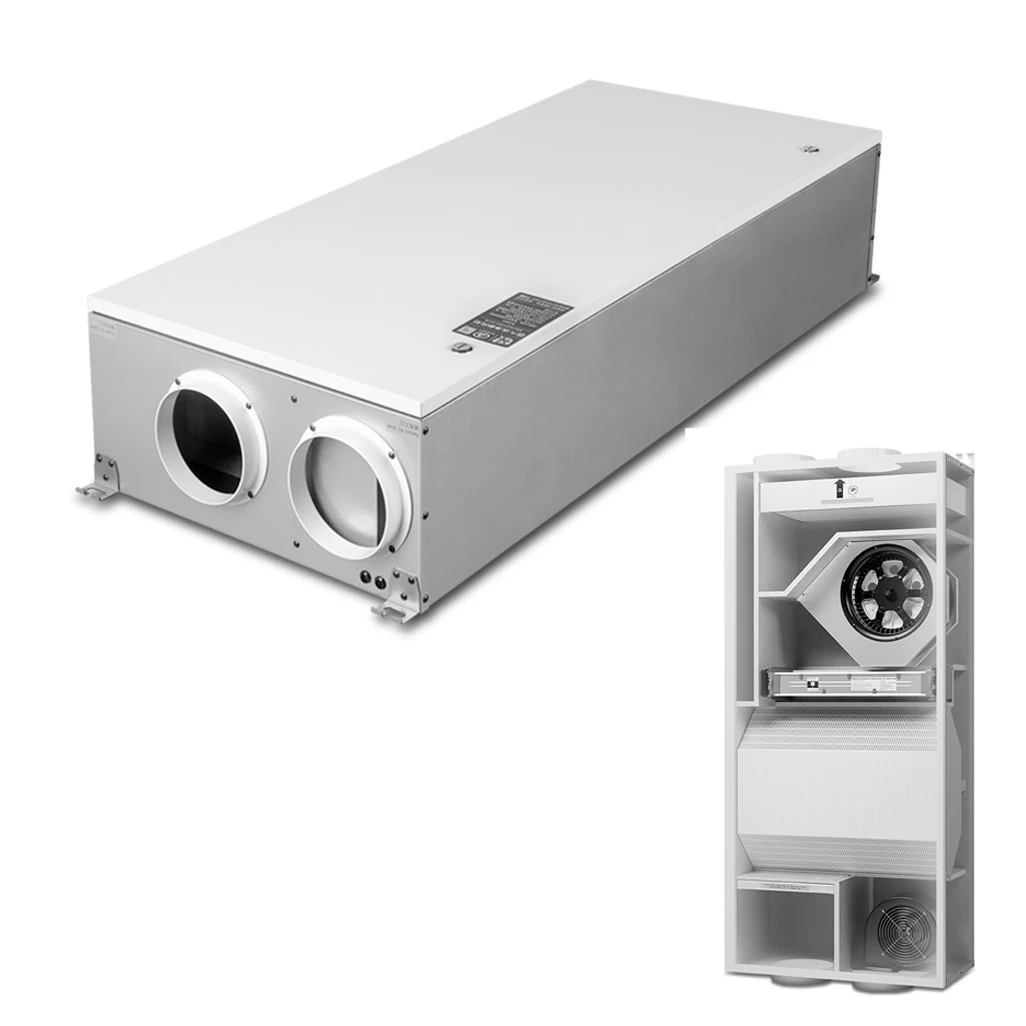 MERV18 filtration efficiency EU13 hotel heat recovery ventilation system with ventilation exhaust fan