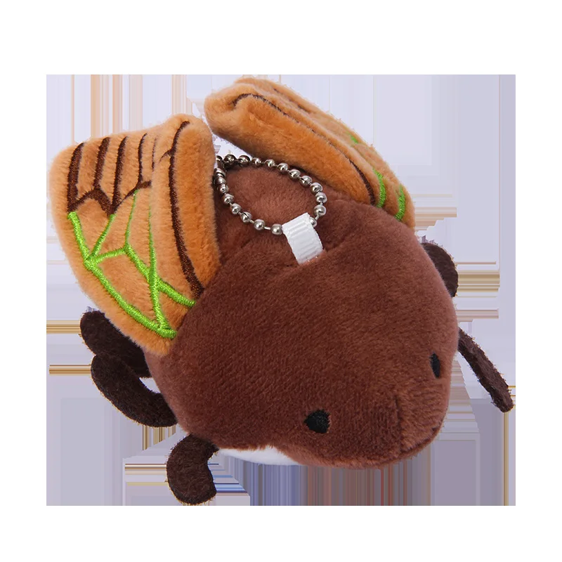 Unisex Beetle Ladybug Plush Keychain Car Decoration Bug Stuffed Animal Toys Backpack Charm Pendant for Parties