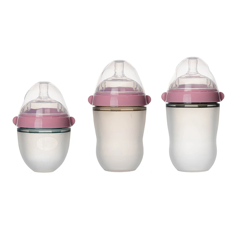 Bpa Free Food Grade Silicone Baby Bottle Wide Mouth Design Custom Professional Baby Milk Bottle For Easy To Clean