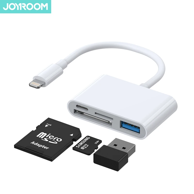 Joyroom Новый Белый 12 см Многофункциональный OTG 4 в 1 быстрая зарядка кабель адаптеры для телефона SD TF iPhone адаптер