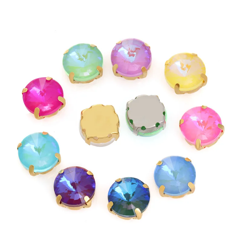 Satellite Claw Stones Fluorescence Opal Rhinestone With Claw Four Corners for Costume Shoe Bag Decoration