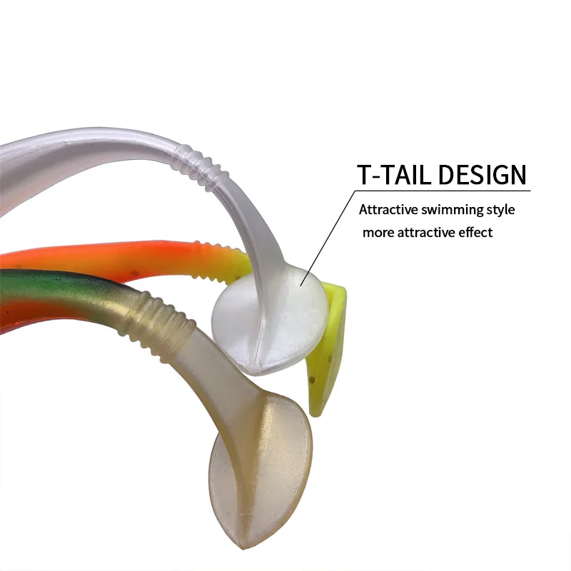 Hot Sale 12.5cm 10g Soft Fishing Lure Rainbow Soft Fish Lifelike Silicone Artificial Bait with T-tail