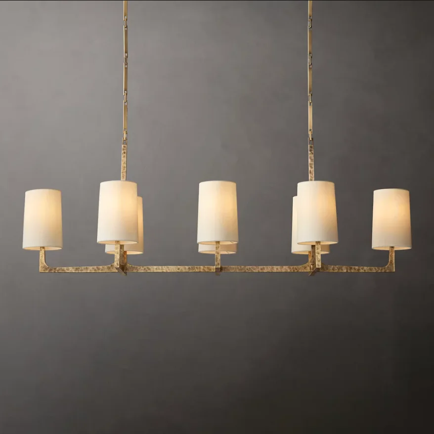 Custom Copper Contemporary Suspended Light Fabric Shape Round Chandelier Decorative Lamp Luxury Pendant Light