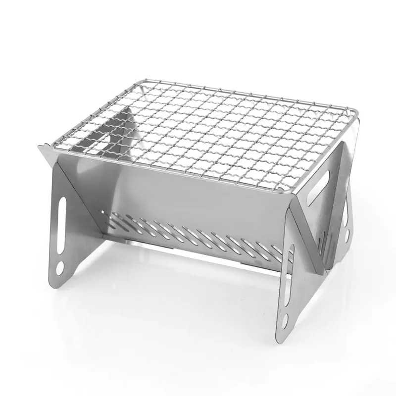 Zogifts Outdoor Picnic Barbecue Camping Portable Folding Grill Multifunction Removable Stainless Steel Wood Stove