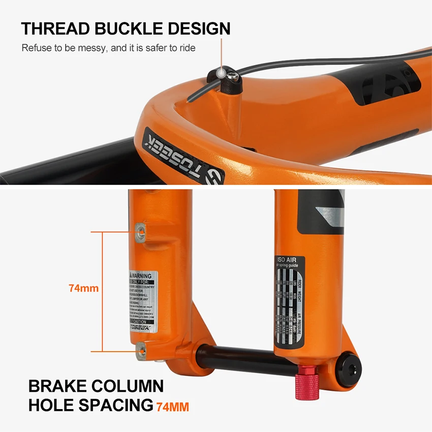 TOSEEK KN34 Magnesium Alloy Bike Fork Suspension Fork Thru Axle 29er Mountain Bicycle Air Front Fork