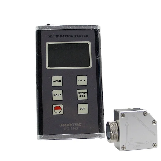 3D XYZ Digital Portable Vibration Meter HG-6363 3 Axis Piezoelectric accelerometer