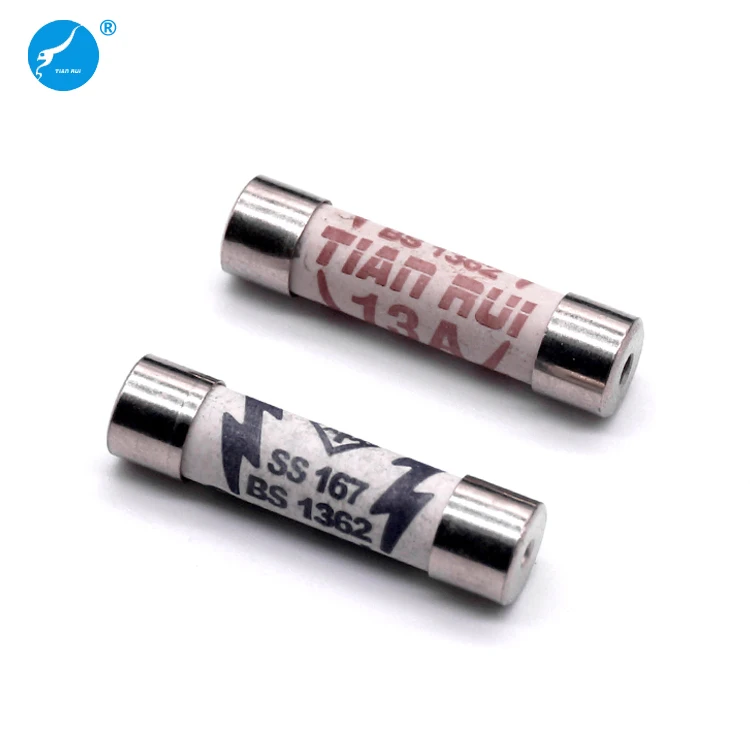 ASTA Certificate UK British Plug Top Fuse 1A 3A 5A 10A 13A 240V 6*25mm 6.3 x 25 BS1362 Ceramic Tube Fuse