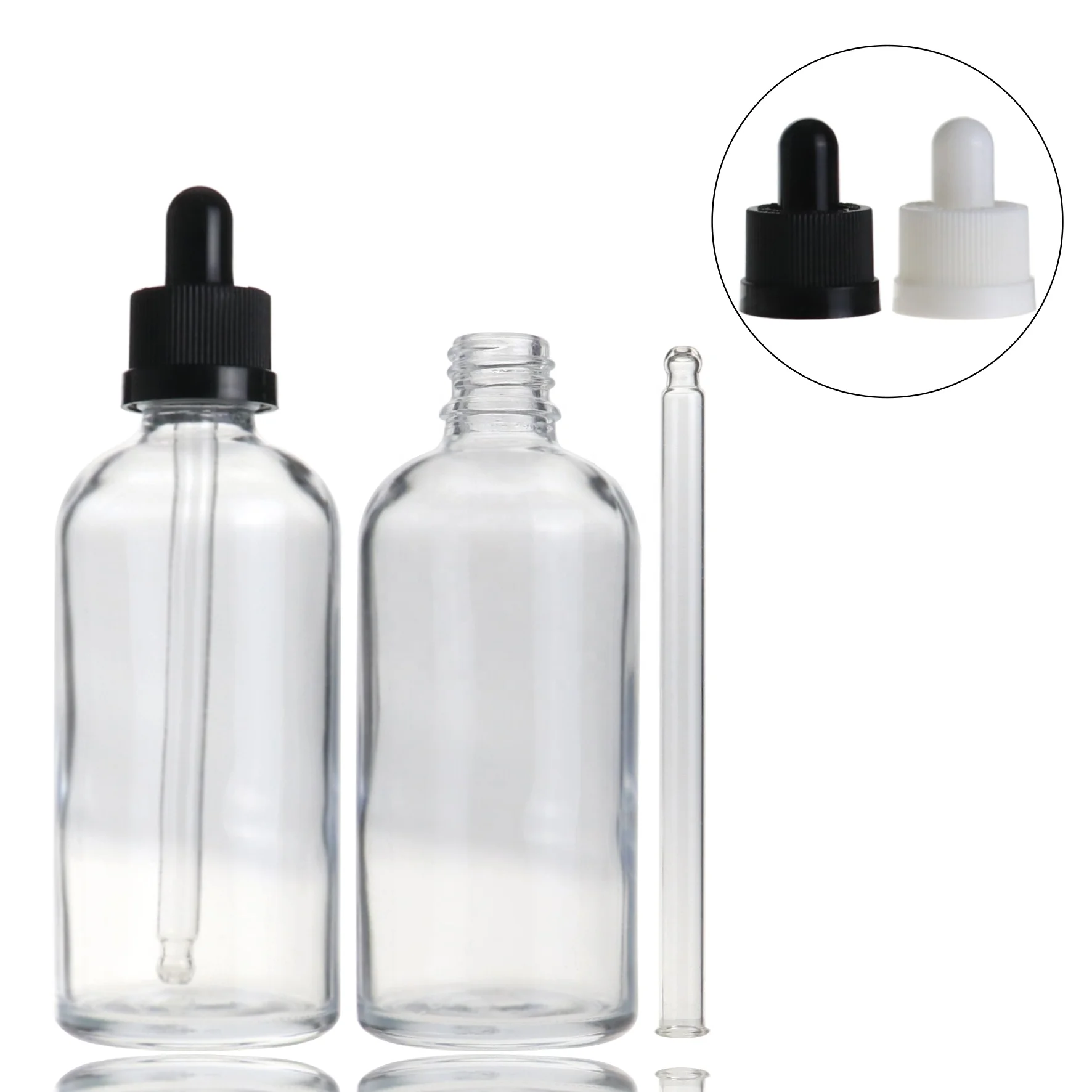 Amber glass bottles for essential oil packaging 100ml refillable empty dropper bottles for massage oil