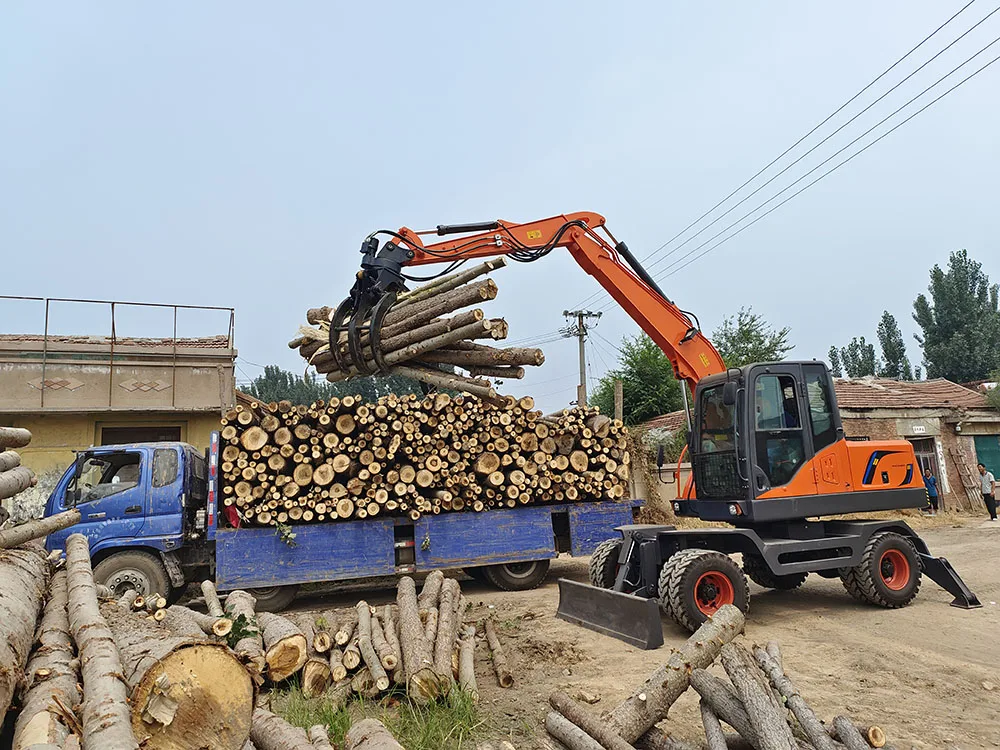 New Chinese CE wheel excavator high digging power 4 tires for construction site mini excavator machines