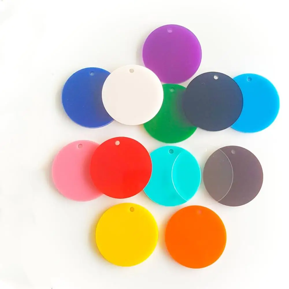 3 mm thick perforated color blank acrylic laser cut polished edge ornaments