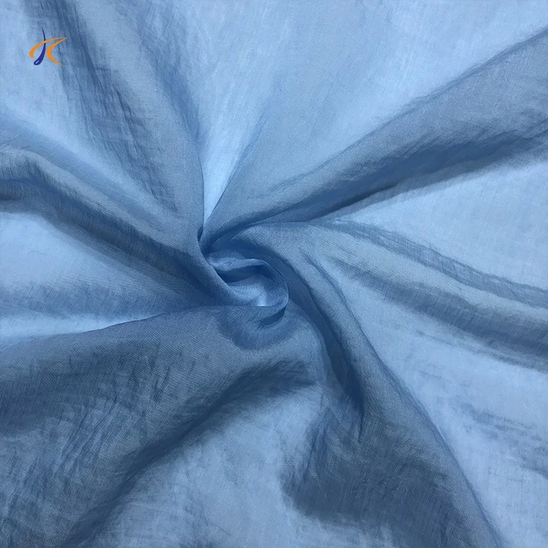 High quality silk chiffon stock 100% real silk organza 16MM 114cm width plain dyed crinkle satin dubai silk fabric