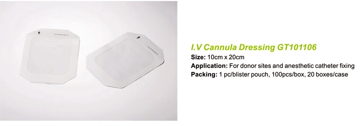 Transparent i.v cannula fixation wound dressing fixing i.v. cannula dressing