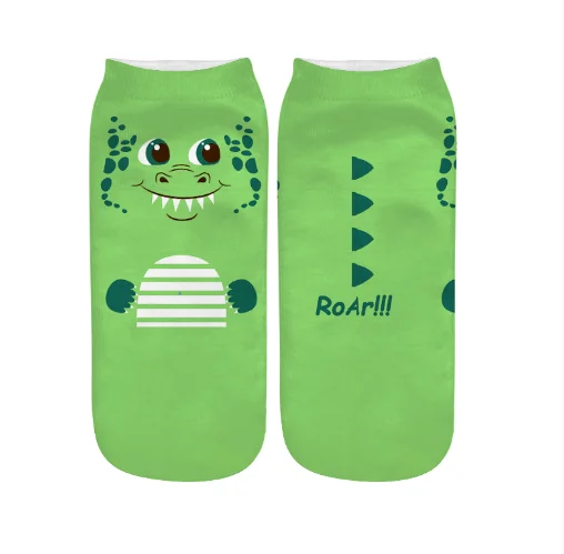 Industry and trade integration sells high-quality small dinosaur 3D printing custom printed cotton socks at low prices in spring