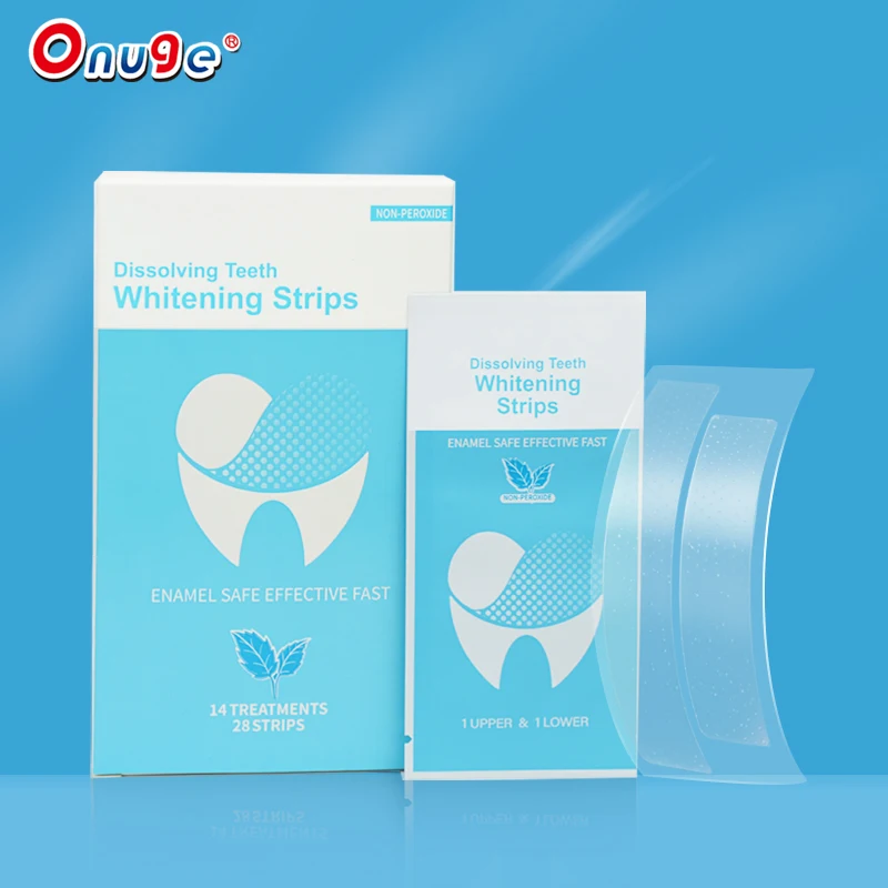 Non Peroxide Dissolving Teeth Whitening Strips Private Logo Oral Dissolving Strips Packaging Wholesale