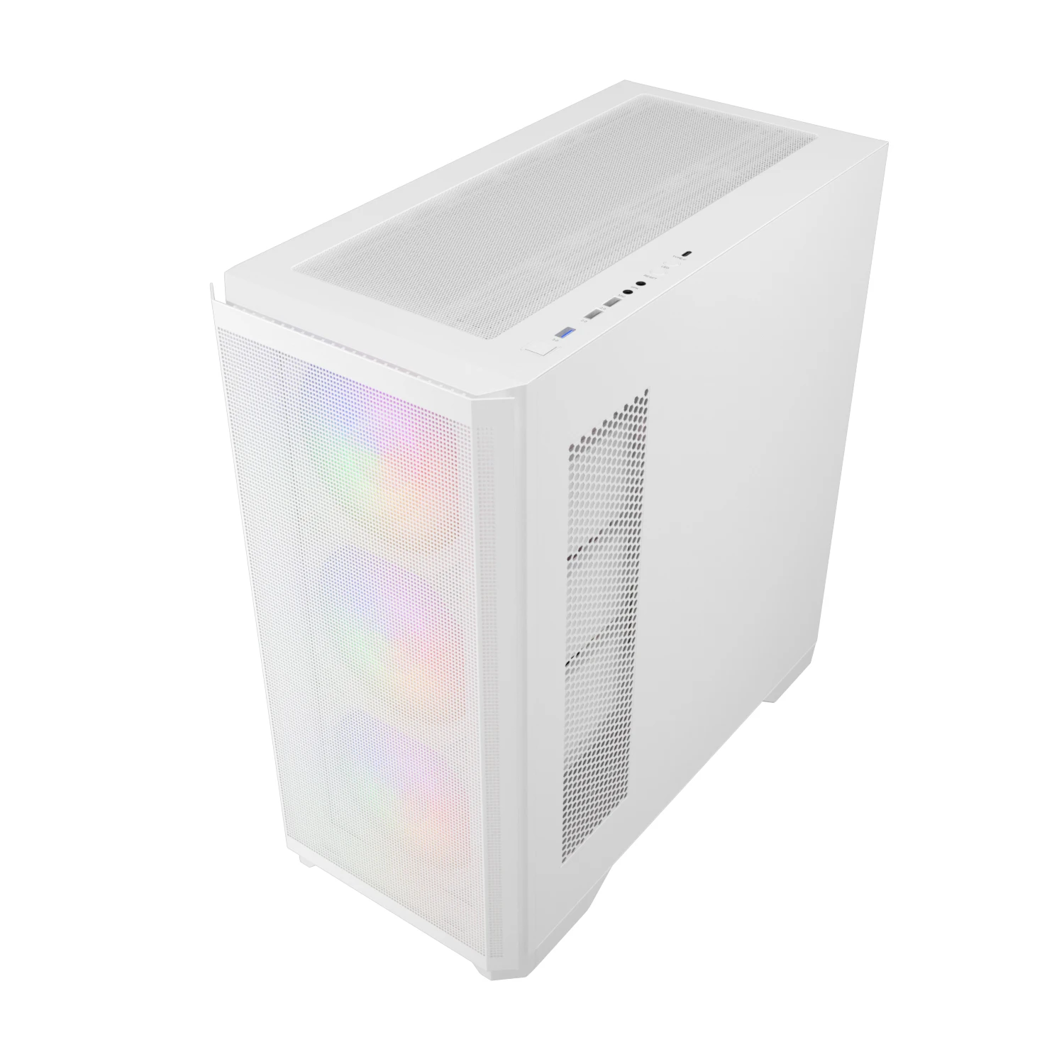 Latest hotselling EATX computer case metal mesh front panel top support 360mm cpu cooler white PC gaming case