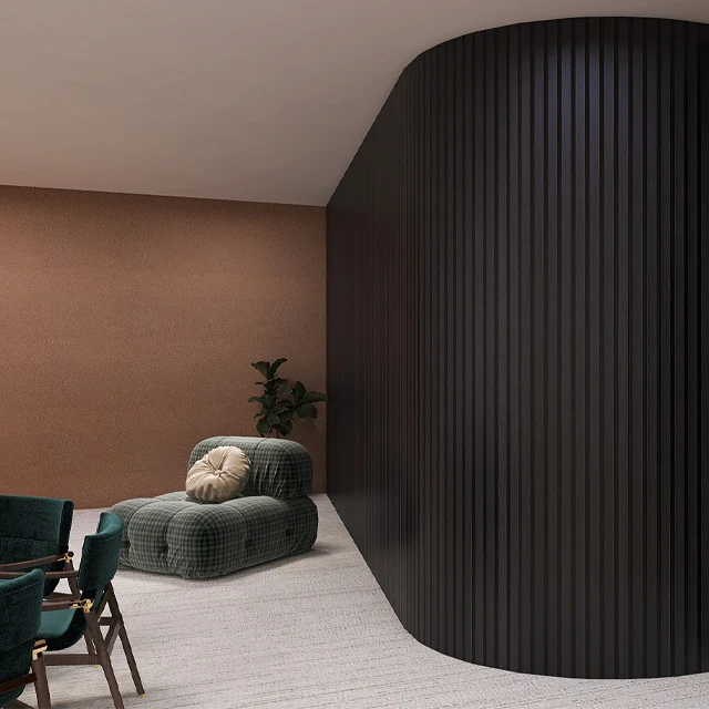 KASARO Eco-Friendly 3D Slat Laminated Wood Wall Pane Sound Absorbing Felt Acoustic Panels For Hall