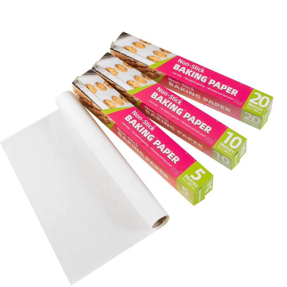 BPA free nonstick custom logo virgin wood pulp food Kitchen silicone unbleached parchment baking paper roll