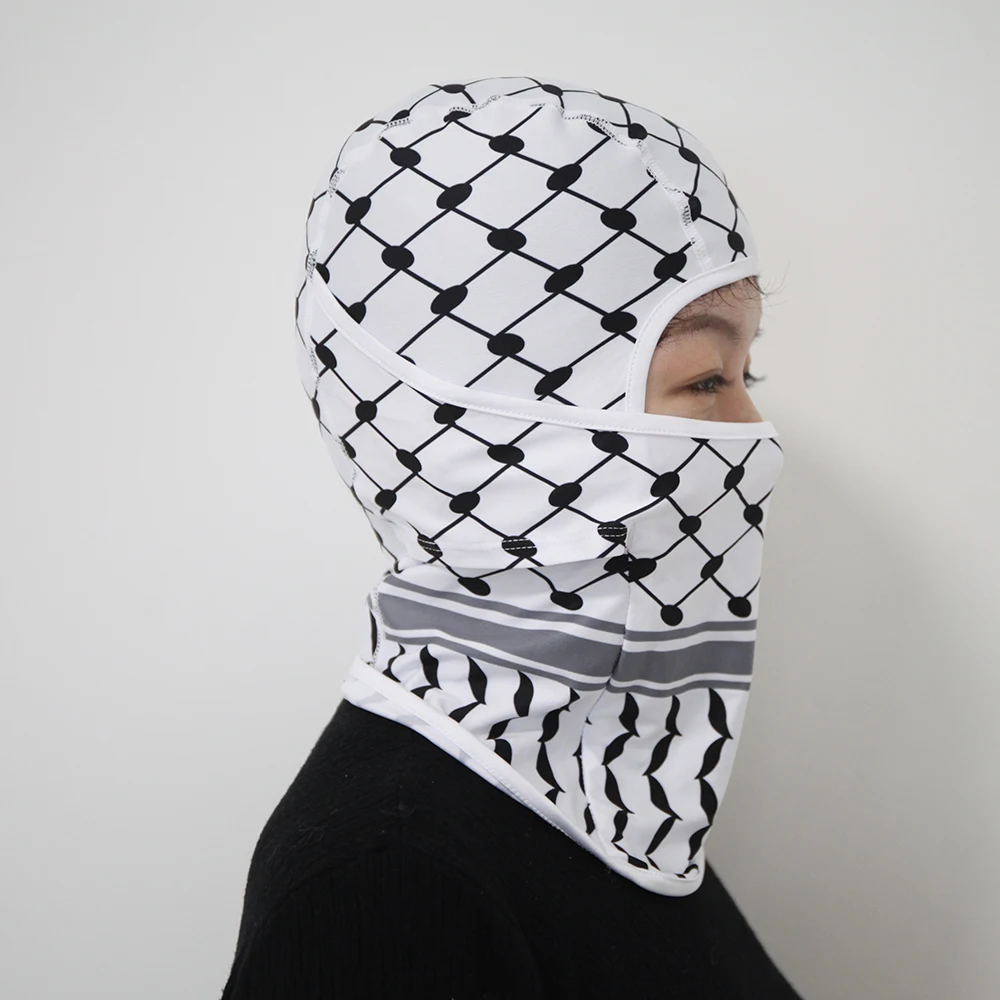 High Quality cotton Custom 1 Hole Full Face Cover Embroidered Balaclava Ski Mask Knitted Beanie Hat